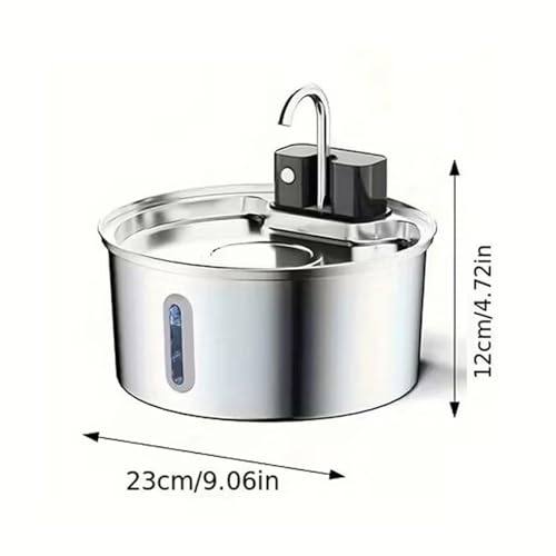Fuente de agua para gatos de acero inoxidable 3.2L inalámbrica miniatura 4