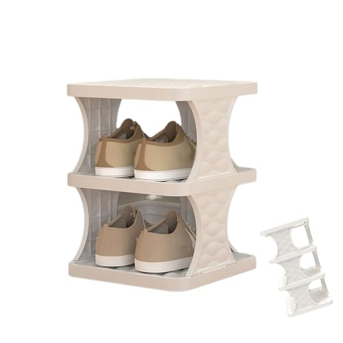 シューズラック スリム 下駄箱 おしゃれ 大容量 靴 収納 省スペース スリム 薄型 靴棚 コンパクト つっぱり 靴箱 スリム 縦 壁 靴収納 ボックス スリッパ 頑丈 鍵 傘 縦長 野球 小物 壁 玄関 靴置き 長靴 スニーカー (白,2層) [並行輸入