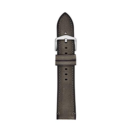 Fossil 22mm Leather/Silicone Interchangeable Watch Band Strap, Black