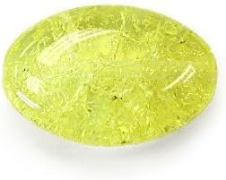 12 pcs Czech Glass Oval Cracked Cracle Beads 12 x 9 mm Yellow CRA15-12