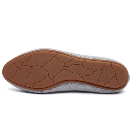 Image of poemlady Women's Ballet Flat Shoes Dress Shoes Knit Round Toe Slip On Ballerina Walking Flats Shoes for Woman Low Wedge Casual