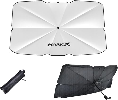 マークX MARK X 傘式 サンシェード 車 フロント: 車サンシェード 日除け, クルマ フロントサンシェード, 車用傘式サンシェード, 折り畳み式 車用サンシェード, 断熱, カー用品, 遮光, 遮熱, uvカット, 紫外線遮蔽, 傘, 傘型, カー