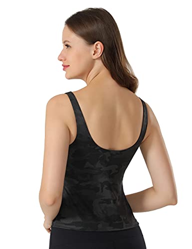 Image of POSHDIVAH Longline Sports Bra Workout Tank Tops | Padded, Removable Pads, Built in bra, Wirefree, Buttery Smooth, Soft, Fitness, Running, Yoga, Wide Straps, U-back