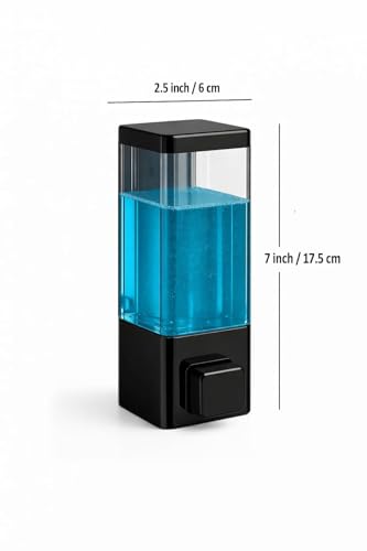Image of Wall Mounted Liquid Soap Dispenser | Manual Handwash & Sanitizer Dispenser | Refillable Bathroom & Kitchen Soap Dispenser | Leak-Proof Push Button Design | Black | Pack of 6