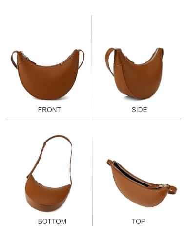 Image of Cresent Crossbody Bag for Women Purse Small Shoulder Sling Moon Bags | Trendy Vegan Leather Dumpling Hobo Bag for Casual Daily