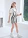 Haloumoning Girls Striped Overalls Kids Fashion Adjustable Straps Colorblock Overall Shorts Rompers with Pockets 5-14Y