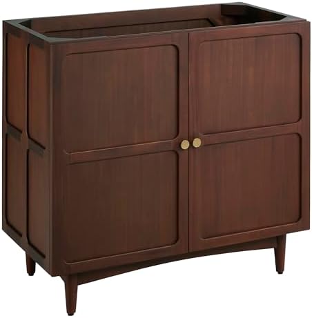 Signature Hardware 487969 Delavan 36" Freestanding Mahogany Single Basin Vanity Cabinet - Cabinet Only - Less Vanity Top - Cold Brew