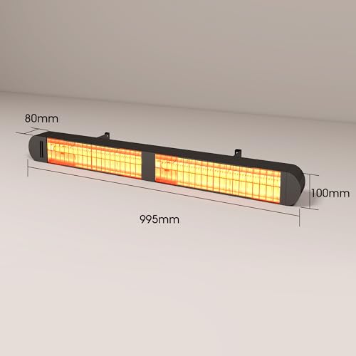 Byecold Infrarotheizung 1500W, Infrarot Heizstrahler mit Fernbedienung & WiFi APP, Wall-Mounted Hanging...