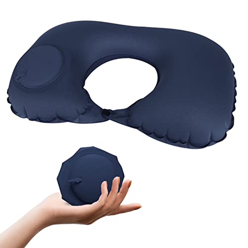 BOOWEN Cuscino da Viaggio Gonfiabile Regolabile Cuscini per Collo a Forma di U Portatili Cuscino...