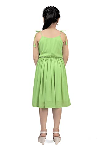 Image of Fashion Dream Girl's Calf Length Tie-Up Dresses (Pista 3-4 Year)