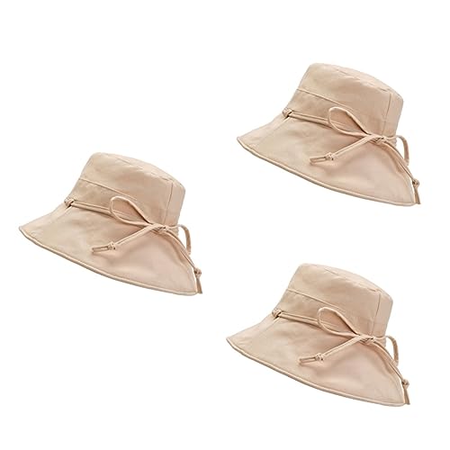 Ipetboom Stylish Bucket Hat for Women Decoration Wide Brimmed Sun Protection Hat for Outdoor Activities Fishing Hiking Camping Beach Khaki