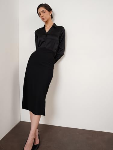 Image of FableStreet Women Shirts | Comfort Fit Spread Collar | Premium Satin Fabric for Formal, Business Casual