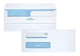 Quality Park 8-5/8 Double Window Envelopes, Redi-Seal, White Wove, 250 per Pack, (24531)