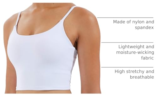 Image of Women's Strappy Stretch Sports Bra Longline Yoga Tank Top Fitness Bra Workout Camisole Crop Tops for Teen Girl