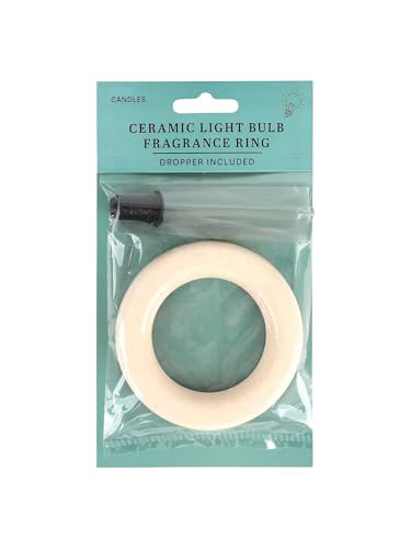 Ceramic Light Bulb Fragrance Ring with Dropper, 4.5 inches, Aromatherapy