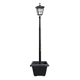 Kemeco ST4311AHP LED Cast Aluminum Solar Lamp Post Light with Planter for Outdoor Landscape Pathway