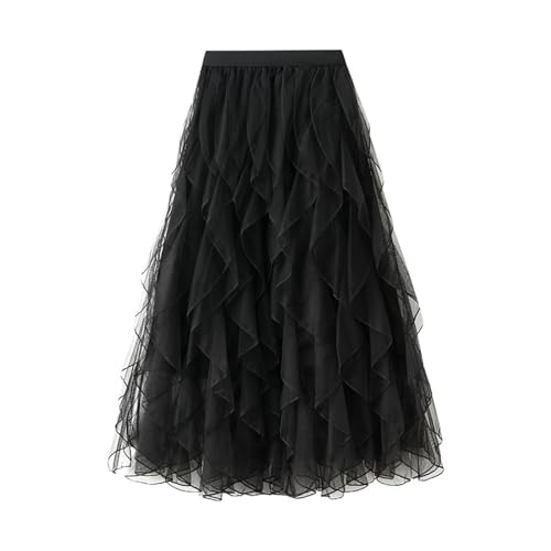 Women's A Line Tutu Tulle Skirts Elastic Waist Elegant Princess Petticoat Skirt