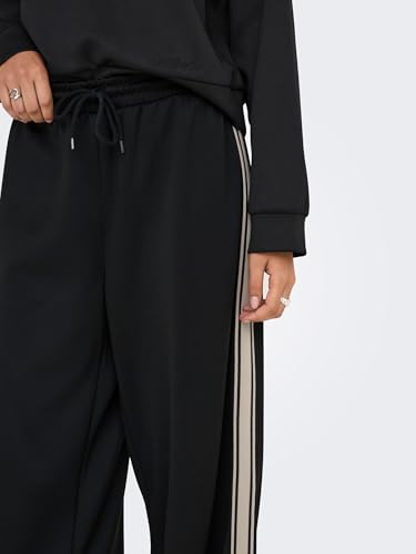 Pantalon classique à rayures larges noir fluide au tombé impeccable coupe ample S