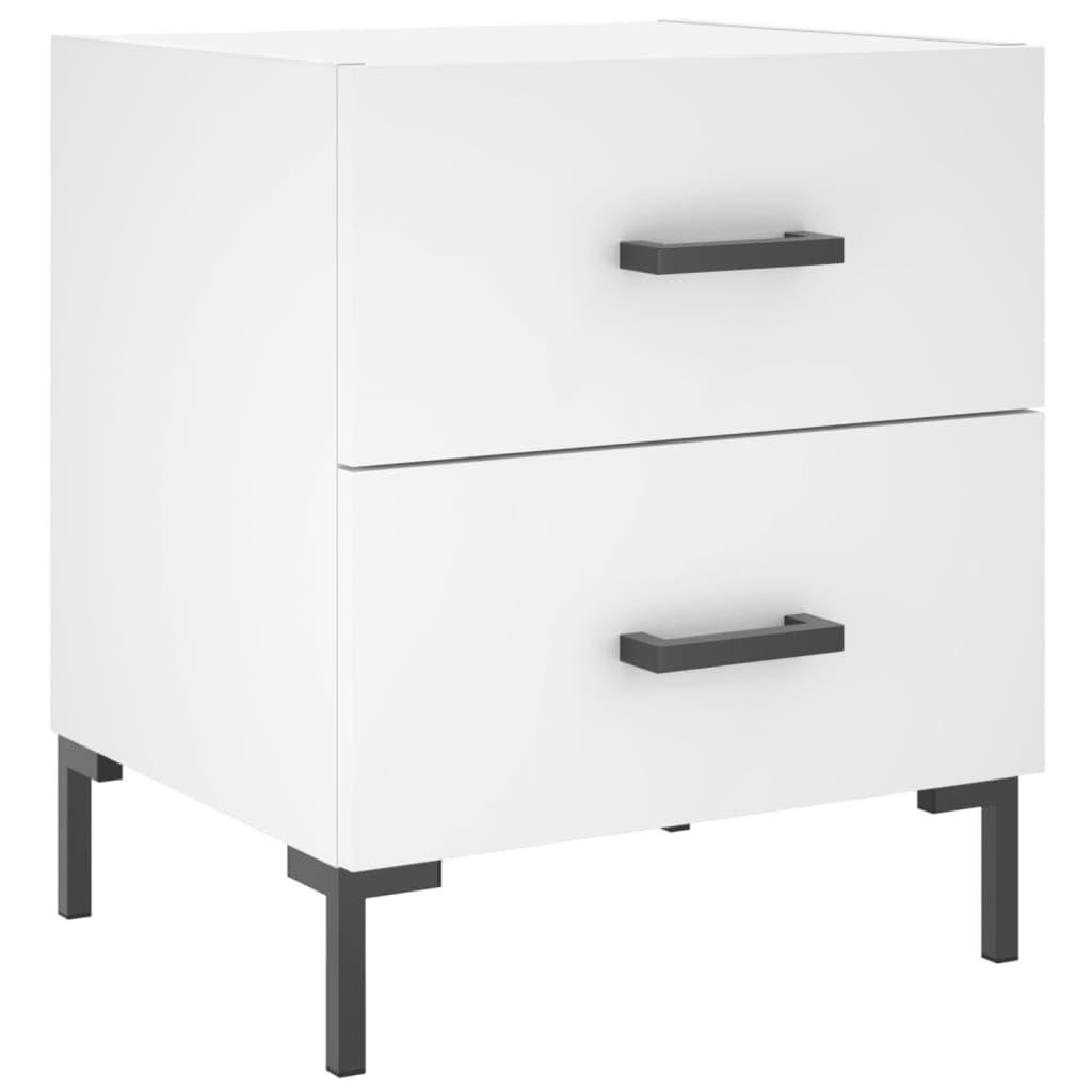 Bout de Canapé Moderne Blanc et Métal au Design Contemporain Épuré