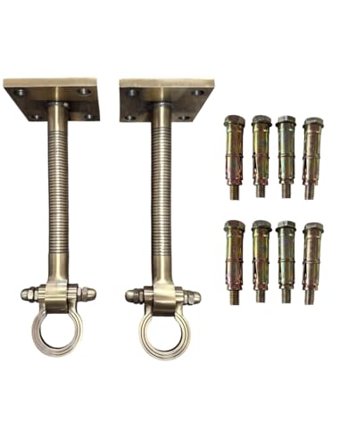 Image of Strong Sturdy Heavy Duty HI-Grade Quality Bearing Ceiling KADA Swing, Patio Antique Finish Brass 25MM Rod with Weight Capacity of 1000KG, (Pack of 2PCS) (12 INCH Antique Finish Bearing KADA)