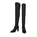 DREAM PAIRS Women's Sdob2303w Over The Knee Stretch Thigh High Boots Chunky High Heels Pointed Toe Long Fall Boots, Black Suede, Size 10