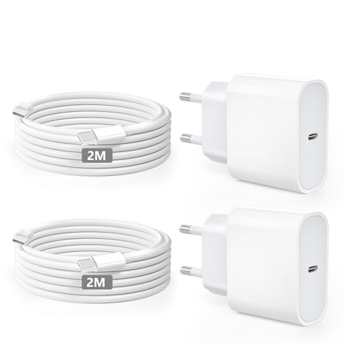 Cargador para iPhone 16 15 Carga Rapida 20W Cargador USB C Carga Rapida, 2Pack Tipo C Cargadores con 2M Cable USB C, Charger Type C para iPhone 16 Pro/16 Pro Max/16 Plus/15 Pro/15 Pro Max/15 Plus