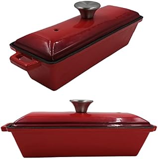Crucible Cookware Enameled Cast Iron Bread Pan with Lid  Oven Safe Form for Baking and Cooking - Loaf Pan
