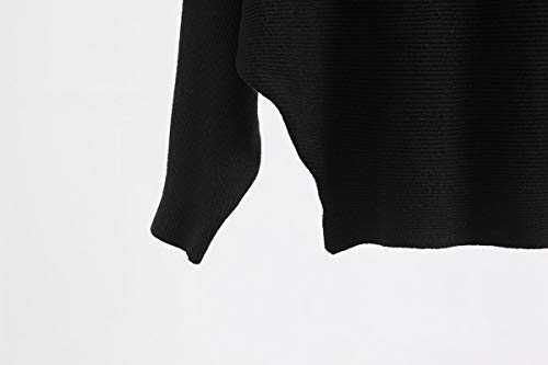 Image of EDSTAR Women Dolman Batwing Sleeves Knitted Sweaters Winter Boat Neck Pullovers Tops