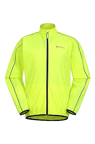 Mountain Warehouse Chaqueta Running Impermeable Force Hombre - Chaqueta Lluvia Unisex, Malla Espalda Aerada -Running & Cycling Amarillo S