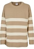 Urban Classics Damska bluza damska Striped Knit Crew Sweater wetsand/Sand S, Mokry piasek/piasek, S