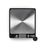 Salter Evo Digital Kitchen Scale – Electronic Square Food Scale, Add & Weigh Multiple Ingredients, 6kg Capacity, Aquatronic For Measuring Liquids, Easy Read LCD Display, Includes Battery