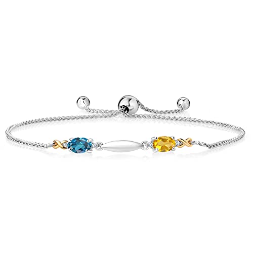Gem Stone King 925 Sterling Silver and 10K Yellow Gold