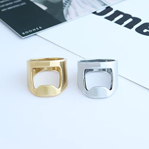 Stainless Steel Bottle Opener Ring For Men Creative Beer Bar Rings For Women（Size 6） #TOP5