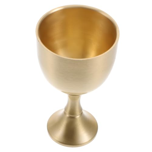 GRIRIW Calice in Ottone Massiccio Retrò Per Liquori Coppa Alta Da Offerta Senza Bordi Taglienti Tazza Da Spiriti Per Uso Domestico e Cerimoniale Facile Da Pulire e Decorativa