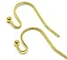 Adabele 200pcs Hypoallergenic Ball End Fish Earring Hooks 20mm 18K Yellow Gold Plated Brass Ear Wire for DIY Craft Earrings Jewelry Making CF206-G