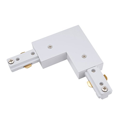 IIVVERR Track Connector 3-Wire Right Angle Rail Joiner Light Mounted Fitting White (Conector de riel Montador de montaje en ángulo recto de 3 cables, montaje