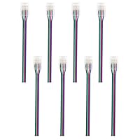 Leloco Led Verbinder 4 polig für Led Streifen Verbinder Transparent 8 Stücke-LED Strip Anschl usskabel LED Verbinder,12v-24V 22AWG kabel,für SMD 3528 2835 5050 5630+10mm 4 Polig LED Lückenlose Stecker