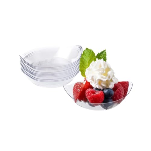 ミニデザートプレート 200枚 透明 使い捨て プラスチックトレイ 使い捨てケチャップ・サラダドレッシング皿 アペタイザーサービングボウル ヨーグルトボウル パーティー 結婚式 (透明)