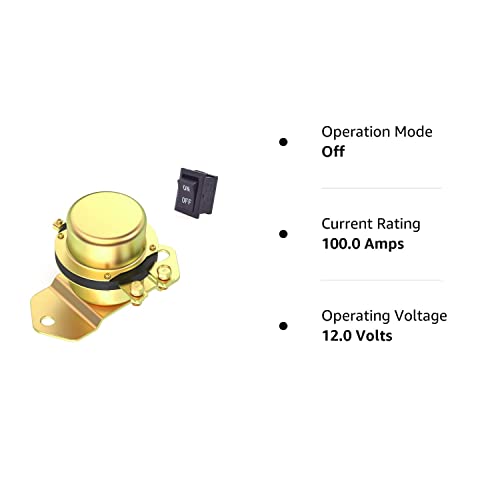 12V Car Auto Vehicle Motorboat Battery Electromagnetic Disconnect Switch, Dc 12V Electromechanical Solenoid Power Switch + One Button Dash Control Master Kill System Turn On/Off No Open The Front Hood #TOP6