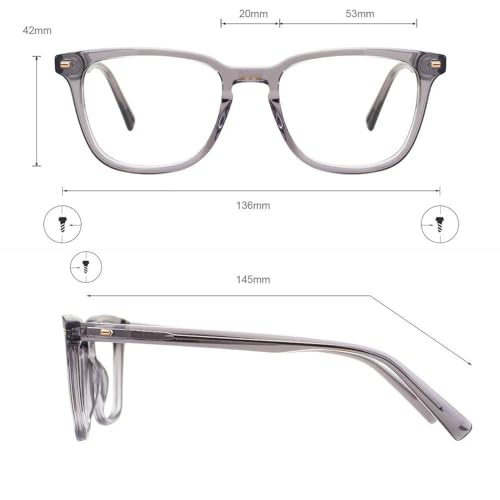 Gafas rectangulares vintage JJDFW de marco grueso transparente para oficina y diario 7