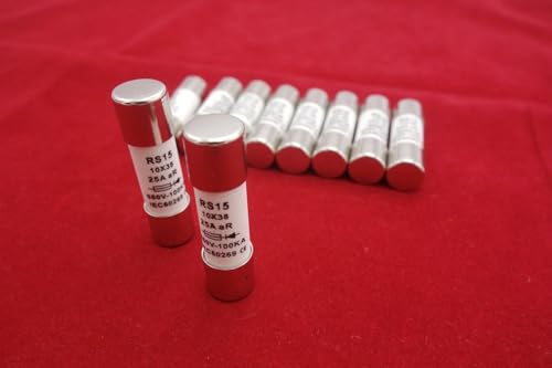 Tool Part for 10 Pcs 500V 25A 10 X 38mm Ceramic Cylindrical Fuse Links RS15 AR Fast Blow