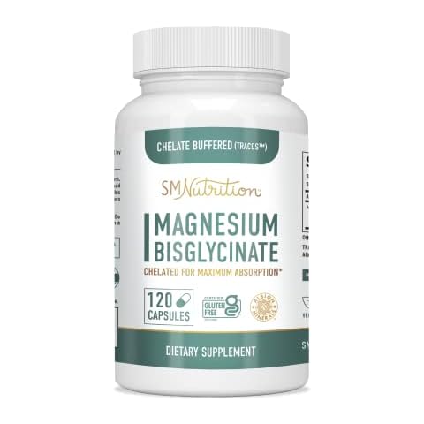 Magnesium Glycinate 400mg - 100% Chelated with TRAACS® for Maximum Absorption & Bioavailability - Relaxation, Energy (120 Capsules) Cover