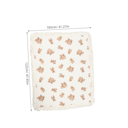Couverture bébé en coton doux double épaisseur de qualité supérieure avec franges à pompons