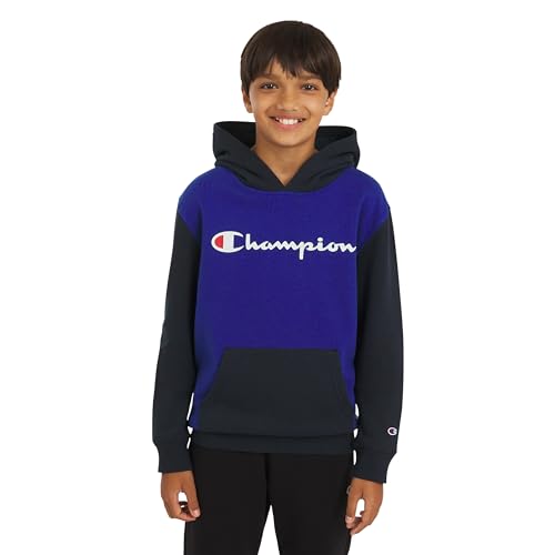 Champion Boys Fleece Hoodie Color Block Hooded Sweatshirt with Kangaroo Pockets and Ribbed Cuffs - image 1