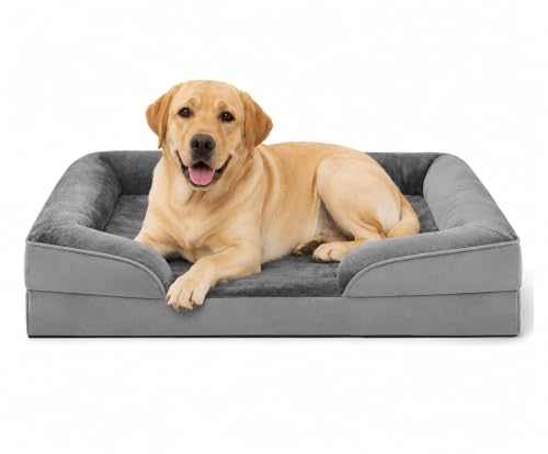 Image of PawHaven Dog Bed Comfortable Dog Mattress for Sleeping, Washable pet Bed for Dogs (Grey Color, 36x27x3 inch)