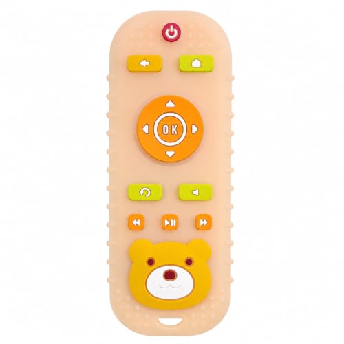 Image of CHICAGOZONE Premium Baby Silicone Teether Ring Toy - BPA Free Soft Teething Toy for Infants, Multi-Texture Sensory Chew Toy, Easy Grip Teether for Babies 3-12 Months, Cute Animal Design (Multicolor) (ORANGE PANDA)