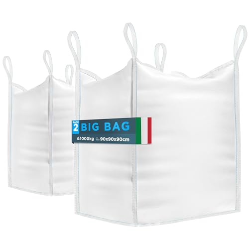 ✔️ [SEMPLIFICA LA GESTIONE DEI MATERIALI]: Il nostro big bag 1000kg è perfetto per la movimentazione e il trasporto di carichi pesanti. Il design riutilizzabile e riciclabile consente numerosi utilizzi.
