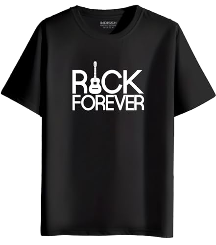 Image of INDISSH Unisex Printed Half Sleeve T-Shirt, Round Neck | Half Sleeve | Casual | Printed Tshirt for Men & Women - RNM-BMTH24-BLK-S
