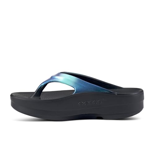 Image of OOFOS OOmega OOlala Luxe Recovery Sandal, Atlantis - Women's Size 7