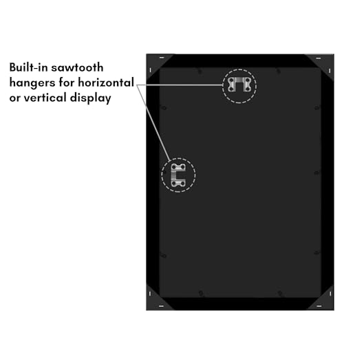 Americanflat 12x17 Picture Frame with Polished Plexiglass - Black Picture Frame - Wide Photo Frames Made of Engineered Wood for Vertical or Horizontal Wall Display - Epic Collection - Black